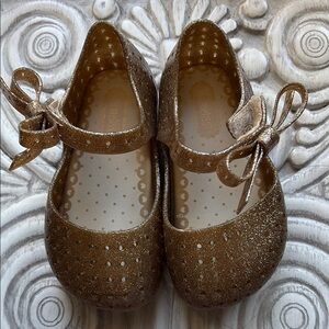 Mini Melissa Gold Glitter Kids Shoes